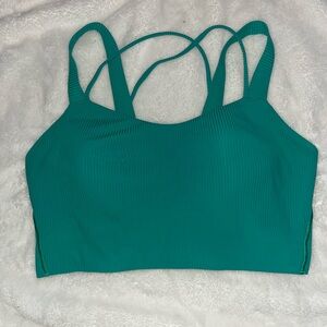 Lululemon Like a Cloud bra Size 10, C/D cup Kelly green, ribbed longline,